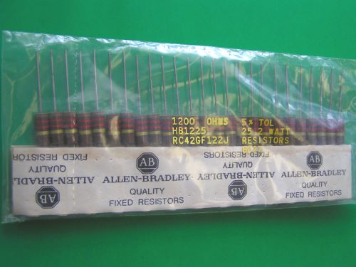 Lot of 25 allen-bradley 1200 ohm resistors rc42gf122j resistor- new low price for sale