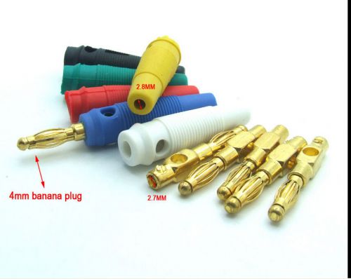 60PCS 6 color gold-plated Male 4MM Banana Plug for BINDING POST Probes Speaker