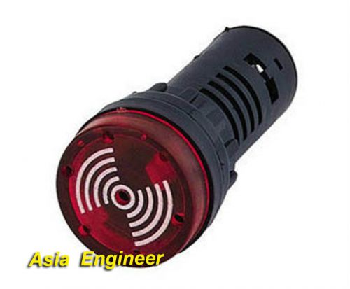 2pcs 24v 22mm flash light red led active buzzer beep indicator ad16-22sm for sale