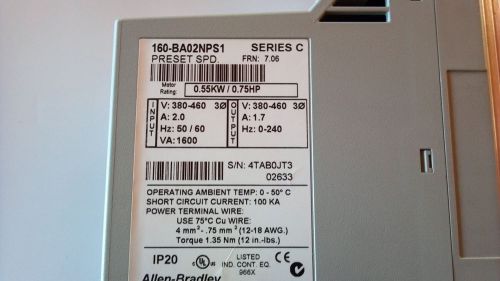 Allen Bradley 160-BA02NPS1 Series C