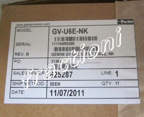 Parker Servo Drive GV-U6E-NK ( GVU6ENK ) New !
