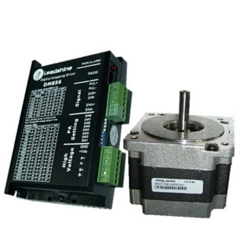 Leadshine 2 phase stepper motor 8.5nm 6.0a 86hs85+dma860h 2 phase drive 24-80dcv for sale
