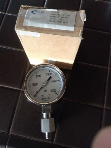 New in box chem oil stainless - 5000 psi,  4&#034;. gauge