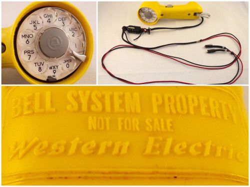 Vintage Western Electric Bell Linesman Rotary Test Phone Yellow Butt In Set