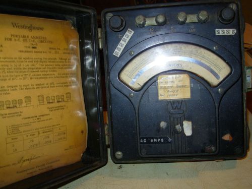 Vintage Westinghouse Portable Ammeter Type PA-5 DC circuits untested 1979 as-is