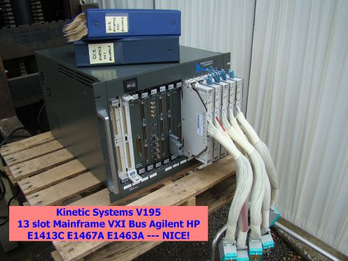 Kinetic systems v195 13 slot mainframe vxi bus agilent hp e1413c e1467a e1463a for sale