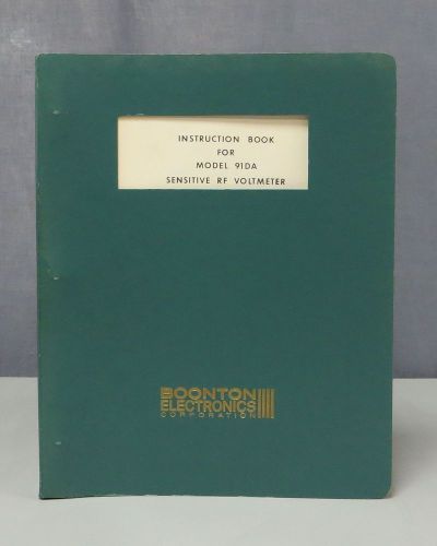 Boonton Sensitive RF Voltmeter Model 91DA S/N 5753+ Instruction Book