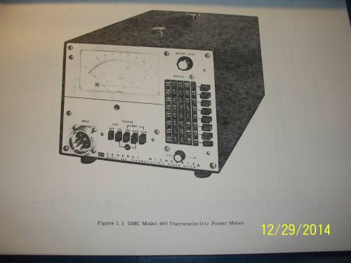 MANUAL GENERAL MICROWAVE 460 / 460B THERMOELECTRIC POWER METER &amp;  SCHEMATICS