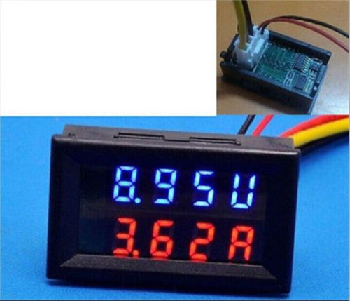 DC 0-100V 10A Voltmeter Ammeter Blue+Red LED Panel Amp Digital Volt Gauge meter