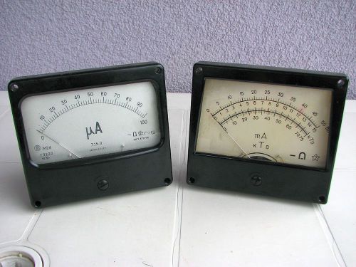 Two pcs precision moving coil instruments 100 ua 715ohm class 1.5 for sale