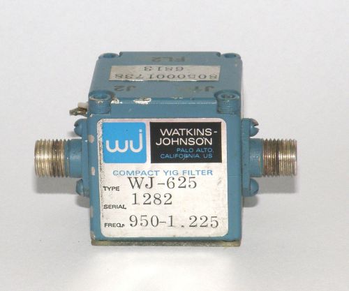 Watkins johnson compact yig filter wj-625 0.950-1.225 ghz for sale