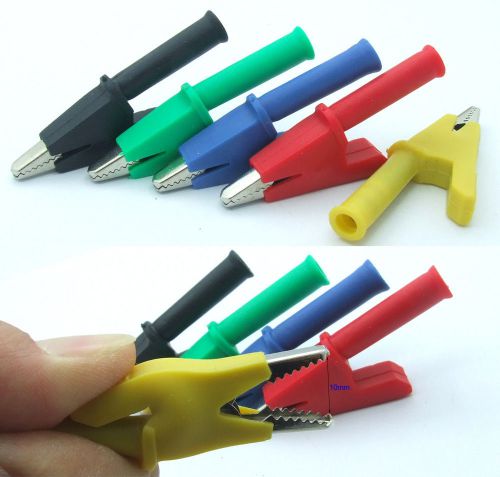 5PCS Color Copper Alligator Clip for 4mm Banana plug Test Probes Insulate Clamp
