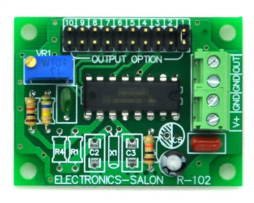 Adjustable low frequency square wave oscillator module, 0.068hz to 1400hz. for sale