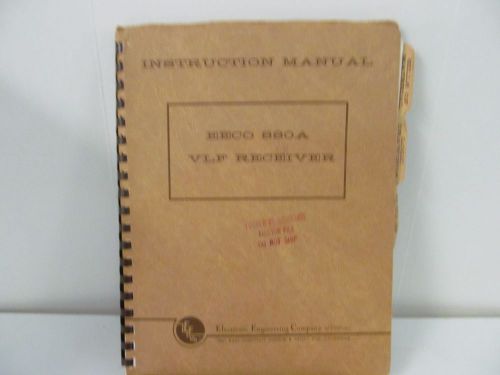 Electronic Engineering 880A VLF Receiver Instruction Manual w/schematics