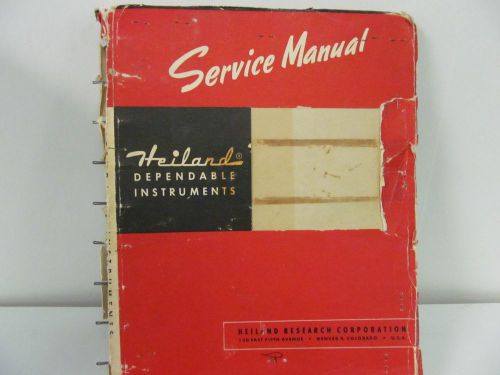 Heiland &#034;700&#034; series recording oscillographs service manual for sale