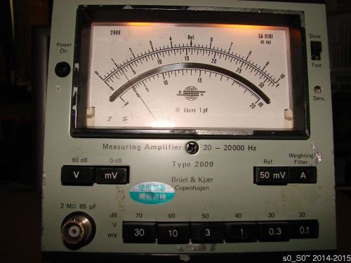 B&amp;K Bruel &amp; Kjaer 2609 Microphone 20HZ To 20000Hz 20KHz Measuring Amplifier