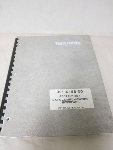 Tektronix 021-0188-00 4051 option 1 data communication interface manual for sale