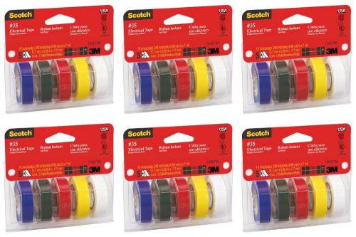(6)3M Scotch 10457NA #35 Electrical Tape Value Pack Professional Quality