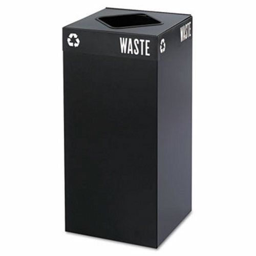 Safco Public Square Recycling Container, Square, Steel, 31gal, Black (SAF2982BL)