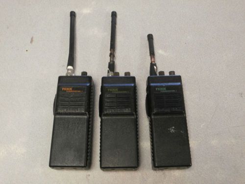 (3) tekk ts-200 vhf transceiver w/ charger and belt pouches as-is! for sale