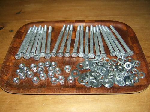 5/16-18 x 4&#034;  HEX CAP BOLTS W/WASHERS AND NUTS (100 PCS)