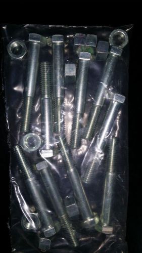 1/2-13 x 3-1/2 gr. 5 hex cap screws (bolt w/ nut) zinc (10 per bag) for sale