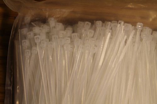 1000 Pieces 4 Inch Natural ZIP TIES  WIRE CABLE White Tie 12LBs