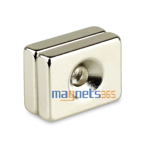 2pcs N35 Block Countersunk Rare Earth Neodymium Magnets 20 x 15 x 5mm Hole 5mm