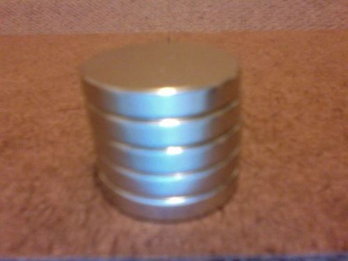 5 n52 neodymium cylindrical (3/4 x 1/8) inch cylinder magnets. for sale