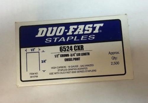 Duo-Fast  6524 CXR 1/2&#034; X 3/4&#034;   Staples 2500 COUNT BOXES