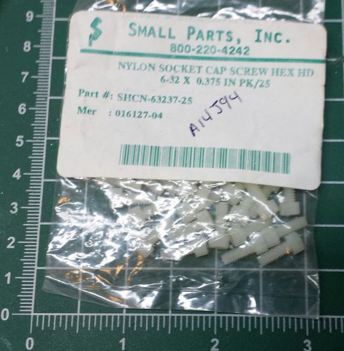 6-32 x 3/8&#034; .375&#034; nylon cap hex socket machine screws- pack of 25 for sale