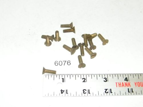 10-24 x 5/8 slotted solid brass flat head machine screws qty 15 for sale
