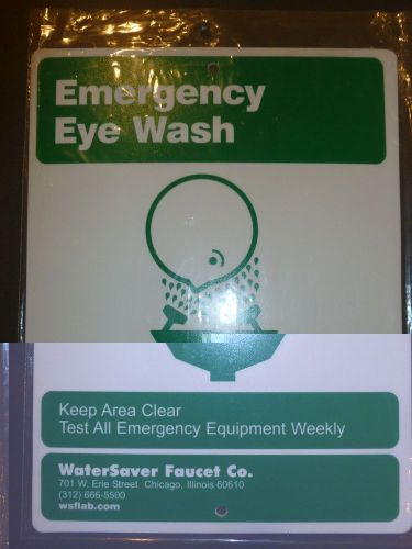 UNUSED Emergency Eye Wash Station Sign 8 X 11