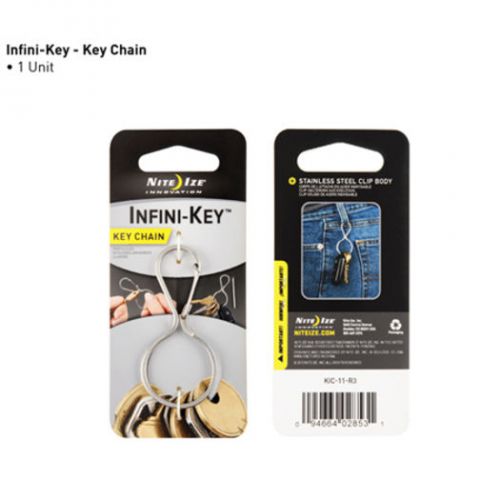 Nite-Ize KIC-11-R3 Infini-Key Stainless - Lightweight Durable Carabiner Key Ring