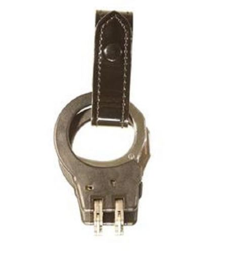 Stallion Leather HCS-2 Black Basketweave Universal Handcuff Strap Nickel Snap