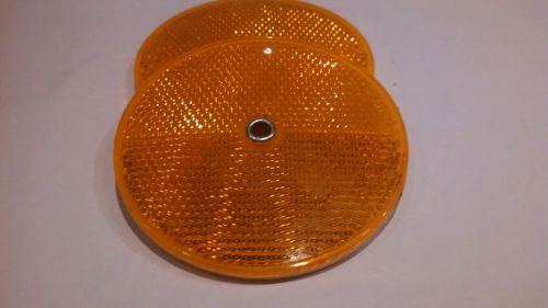 50 Stimsonite #975 Round Amber Reflectors / Delineators with metal grommet