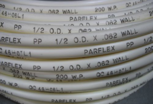 Parker parflex 1/2&#034; od x 3/8&#034; id x ~54&#039; white polypropylene tubing 200 wp hose for sale