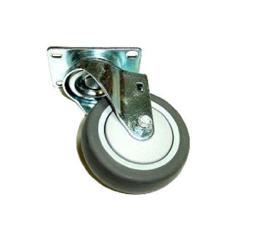 Set of 4  Plate Casters with Soft Rubber 4&#034; x 1-1/4&#034; Wheel &amp; 2-1/2&#034; x 3-5/8&#034; Pla