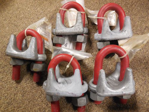(5) Crosby Clips 1 1/2&#034; G-450 Red-U-Bolts for Wire Rope! NEW!