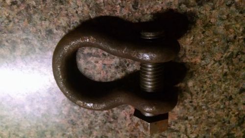 Vintage shackle d ring chain farm tractor clamp bolt metal 3 1/4&#034; for sale