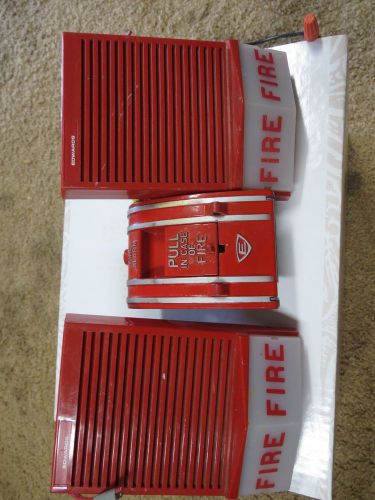 (2) edwards general signal fire alarm strobe complete + pull station for sale