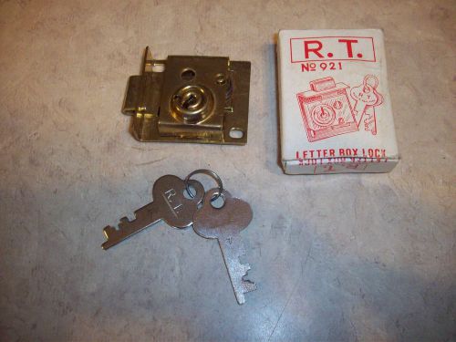 R. T. LETTER BOX LOCK-OLD STYLE MAILBOX LOCK WITH BOX NO. 921