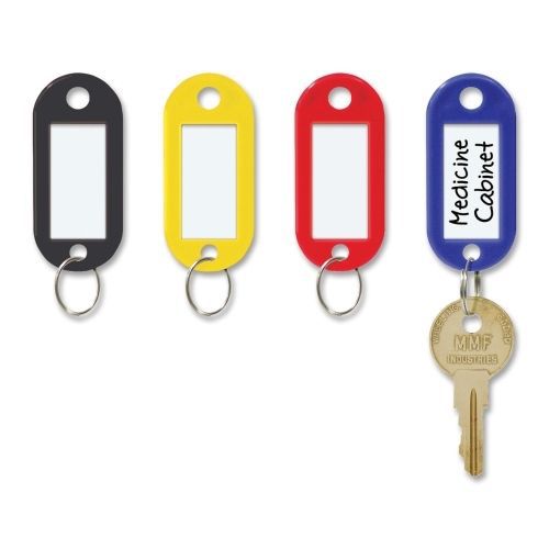 Steelmaster key tag with label window - 2&#034;x0.9&#034;x0.2&#034; - plastic, metal - 20/pk for sale