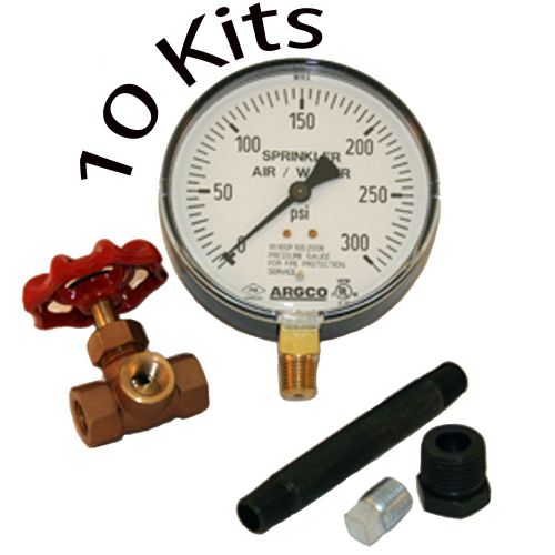 10 Fire Sprinkler Gauge Kits $14.97 ea:300 lb Air and Water Valve Nipple Bushing