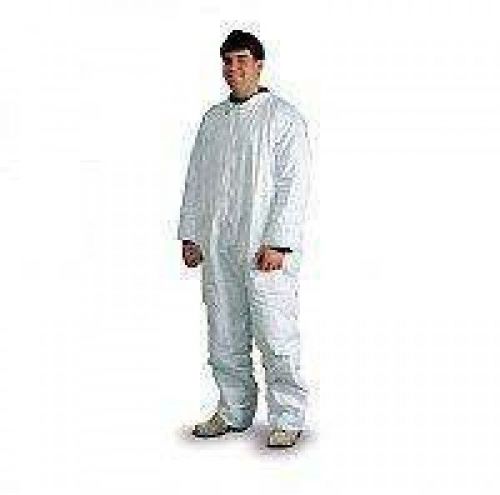 2 new pair xlarge ployolefin hooded disposable coveralls zippered for sale