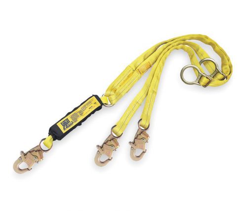 Dbi-sala 1241206  lanyard, 2 leg, polyester,shock-absorbing yellow 8800 lbs for sale
