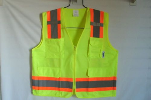 Size: xl: safety vest lime neon ansi approved mod.d01m16-lm-xltruecrest for sale