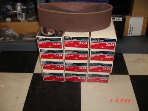 New lot of carborundum 3x24 sanding belts plus miscellaneous 4&#034; belts for sale