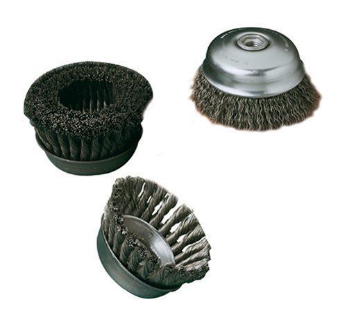 Sait 09552 5-inch by .020-inch crimp wire large cup-brush  5/8-11 arbor  carbon for sale