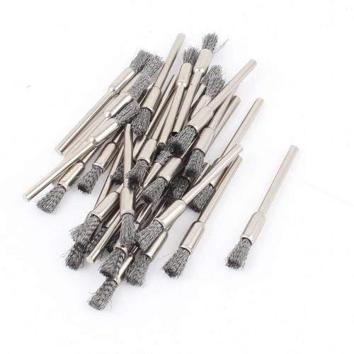 3mm Round Shank Gray Wire Pen Shaped Brushes Polishing Tool 30 Pcs